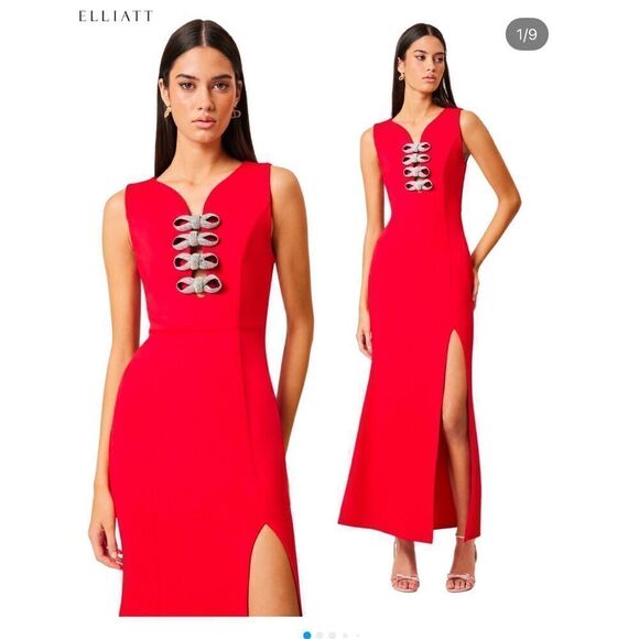 Elliatt Cherie Eventwear Maxi Dress Red Date Cocktail valentine size S NWT$320 - Picture 1 of 6